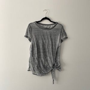 Caslon Burnout Grey Knotted Relaxed Fit Short Sleeve Shirt T-Shirt Size Small
